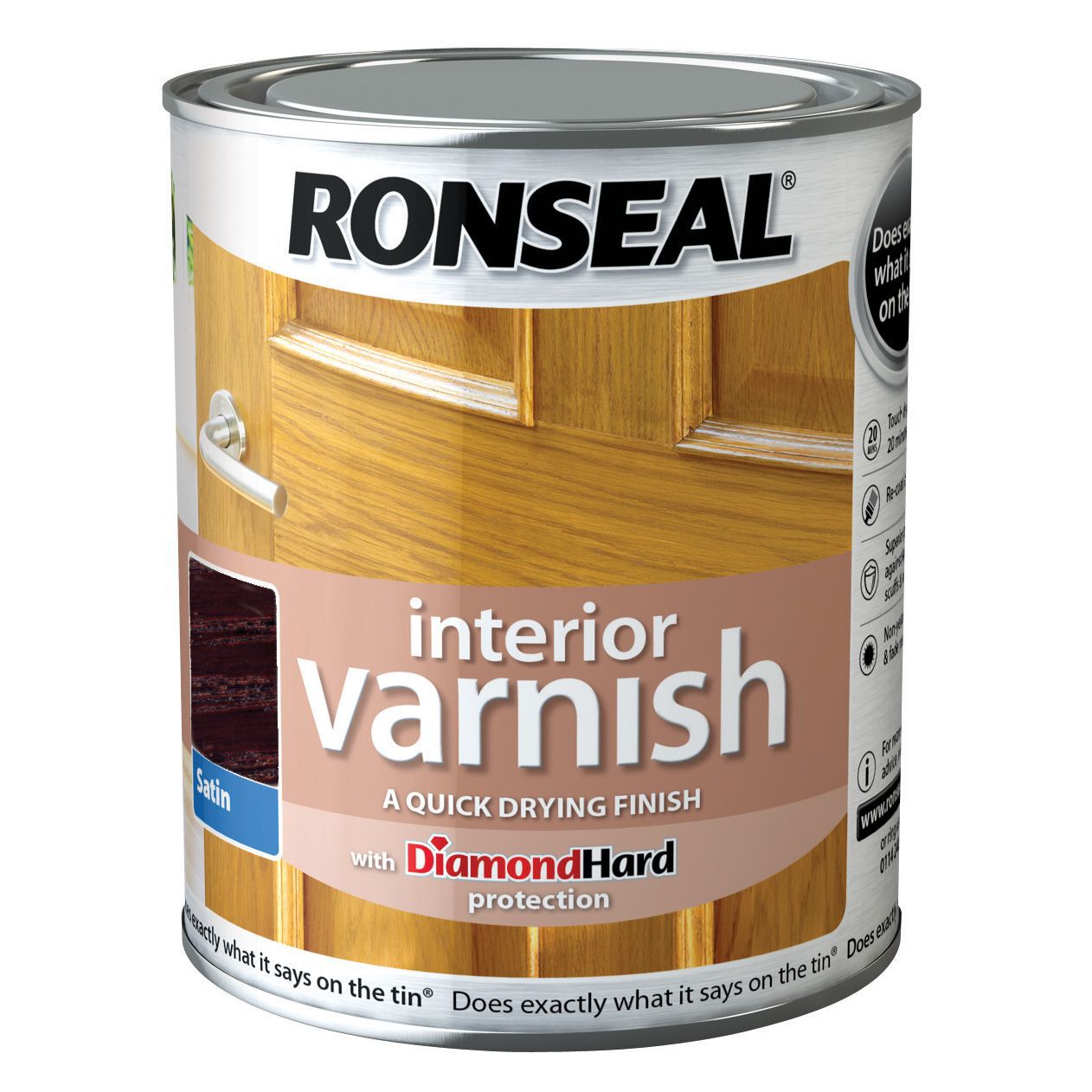 Ronseal Diamond hard Walnut Satin Wood varnish, 750ml