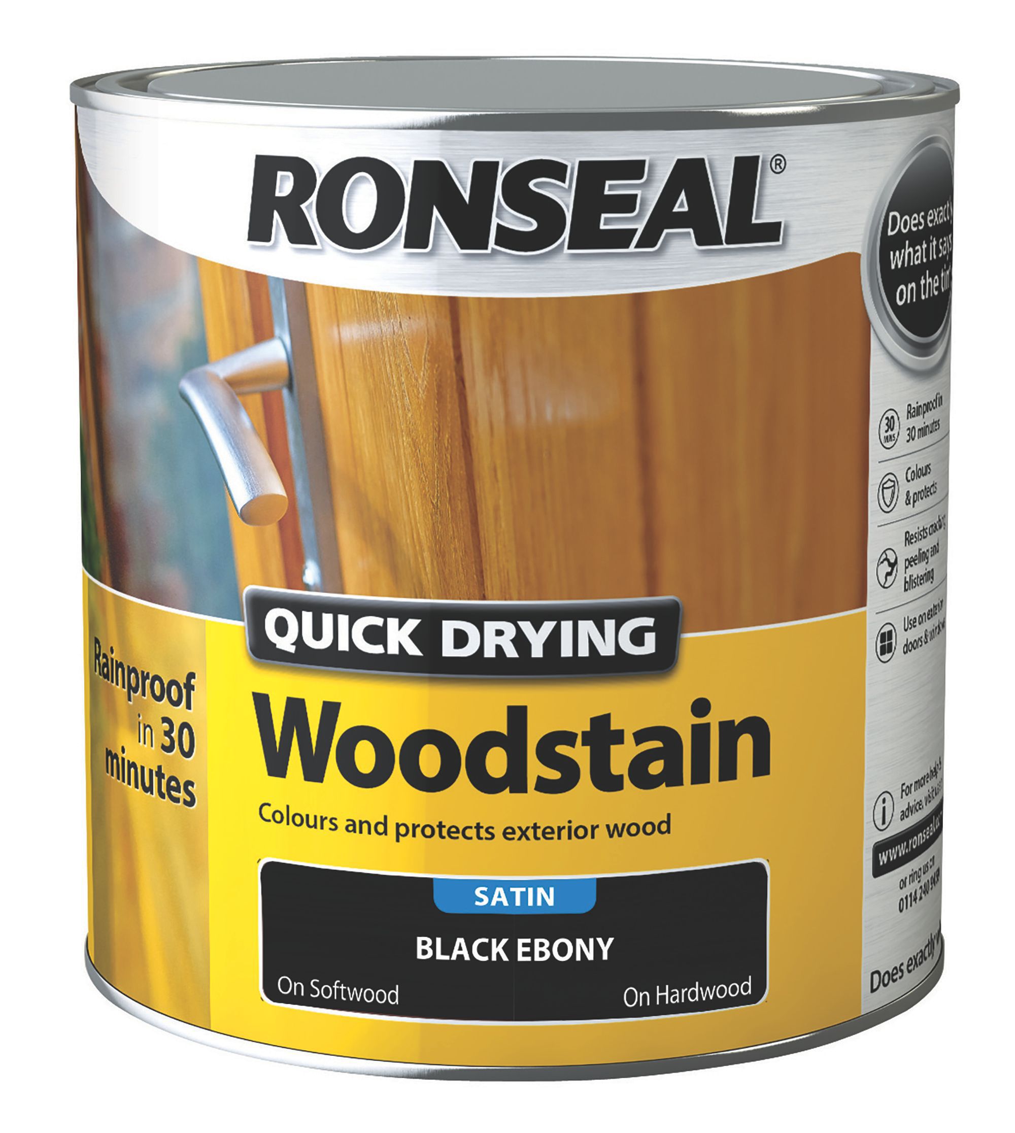 Ronseal Ebony Satin Wood stain, 2.5L