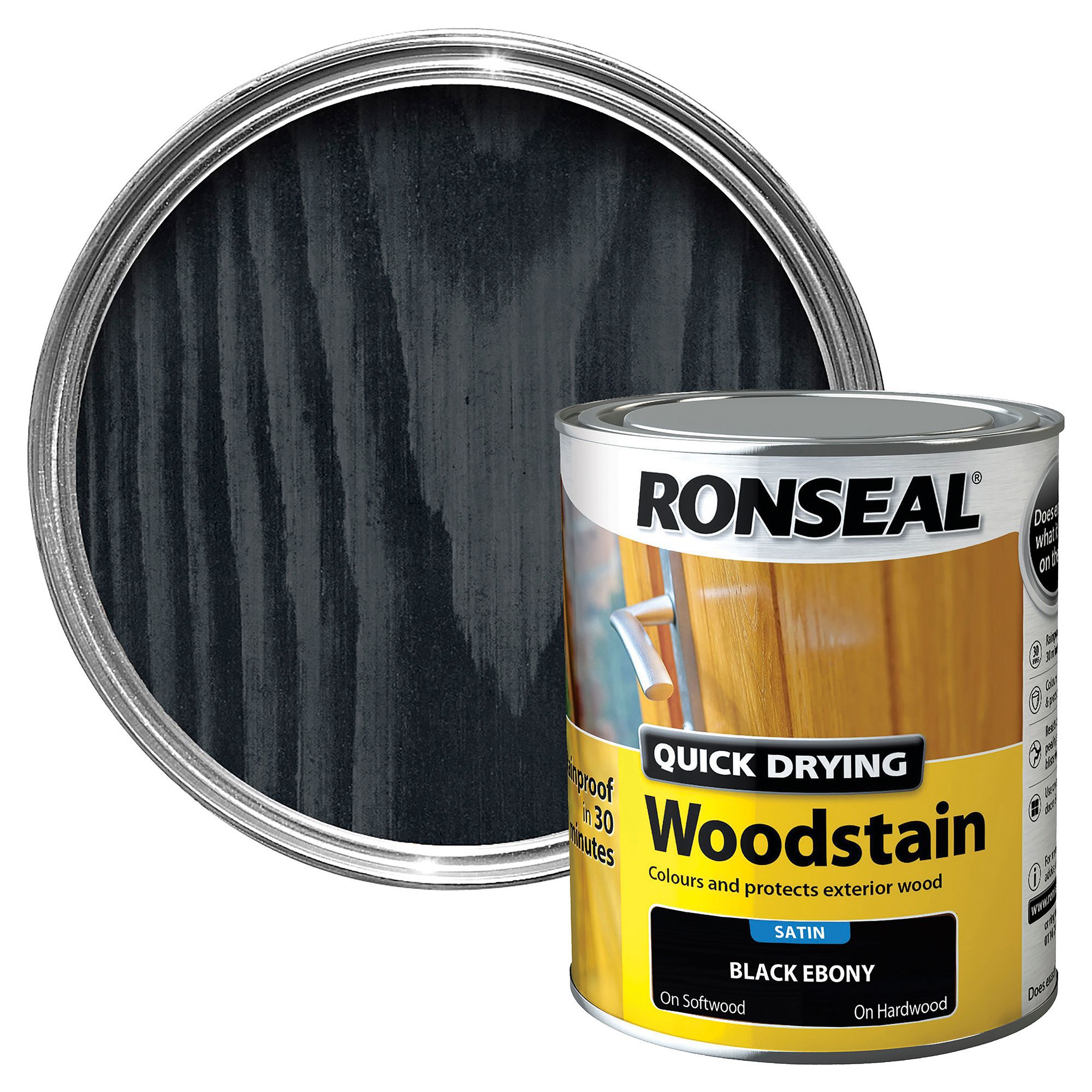 Ronseal Ebony Satin Wood stain, 750ml