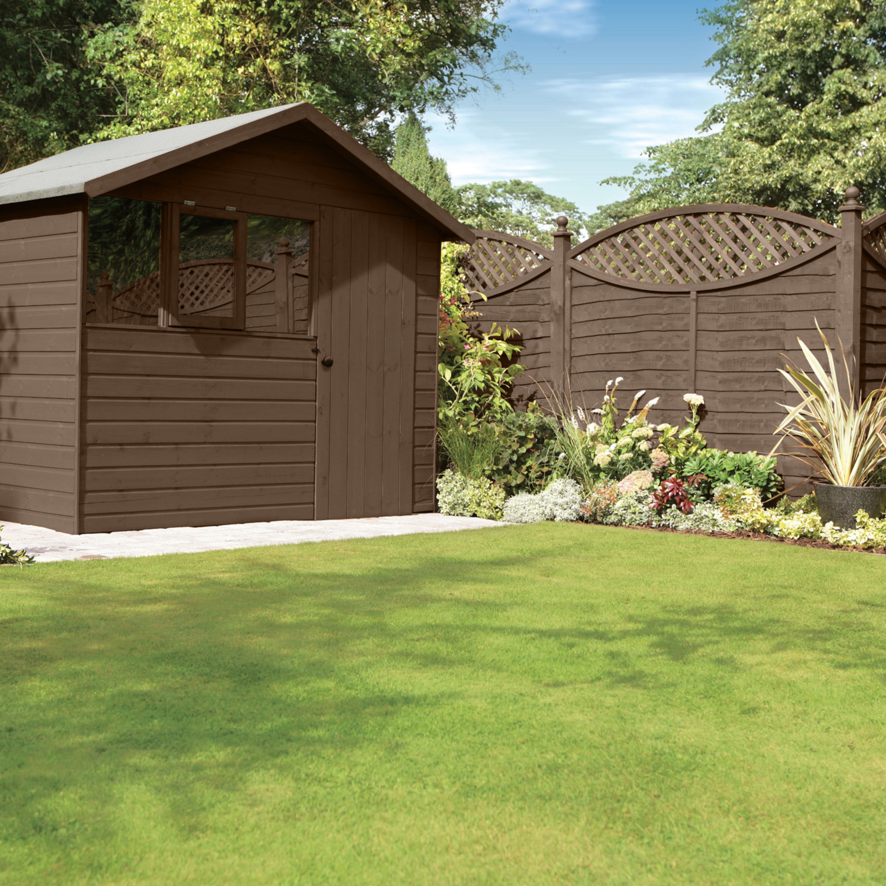 Ronseal Fence Life Plus Country oak Matt Exterior Fence & shed Wood paint, 5L Tub