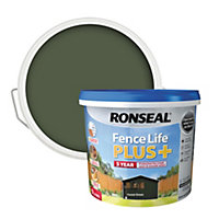 Ronseal Fence Life Plus Forest green Matt Exterior Wood paint, 9L