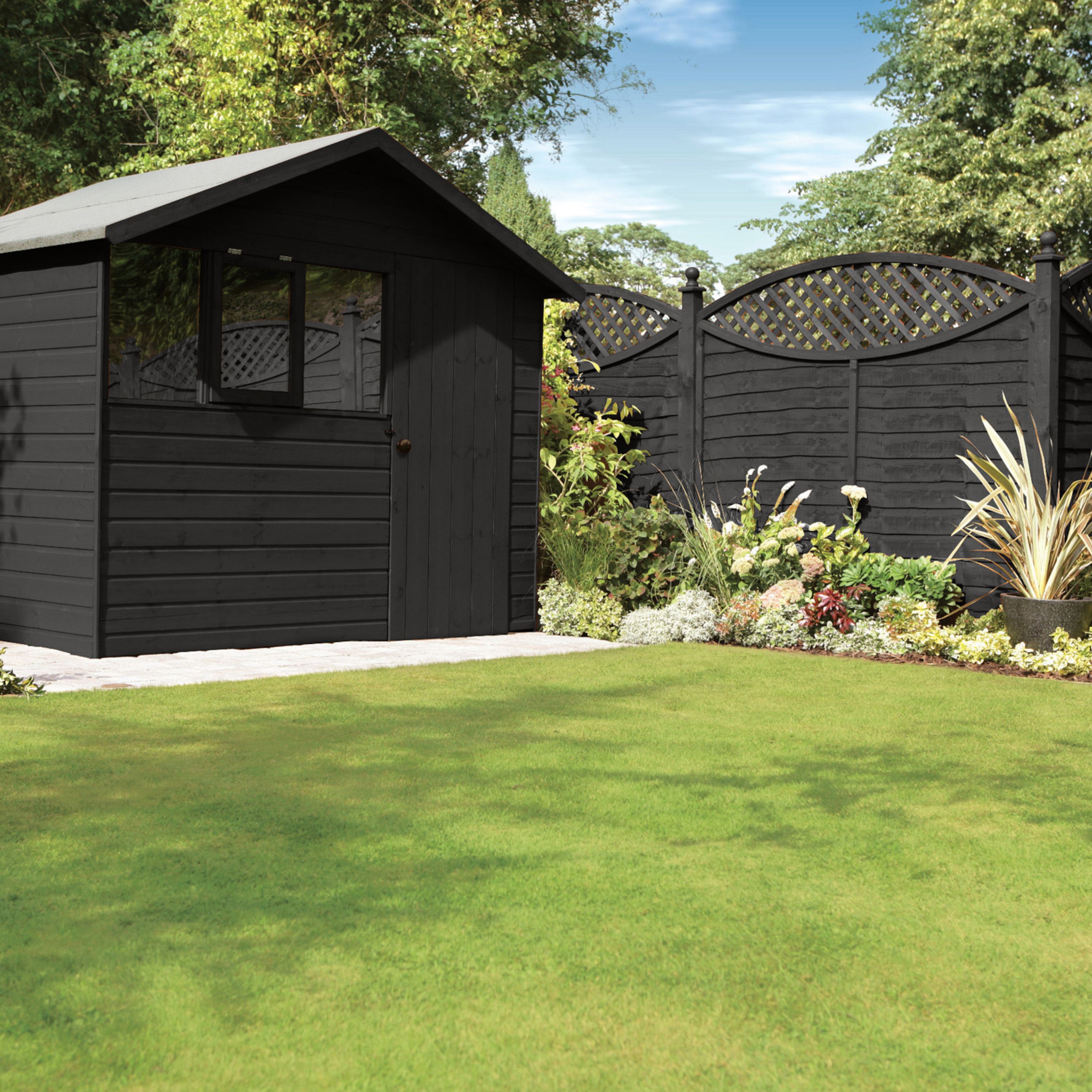 Ronseal Fence Life Plus Tudor black oak Matt Exterior Fence & shed Wood paint, 9L Tub