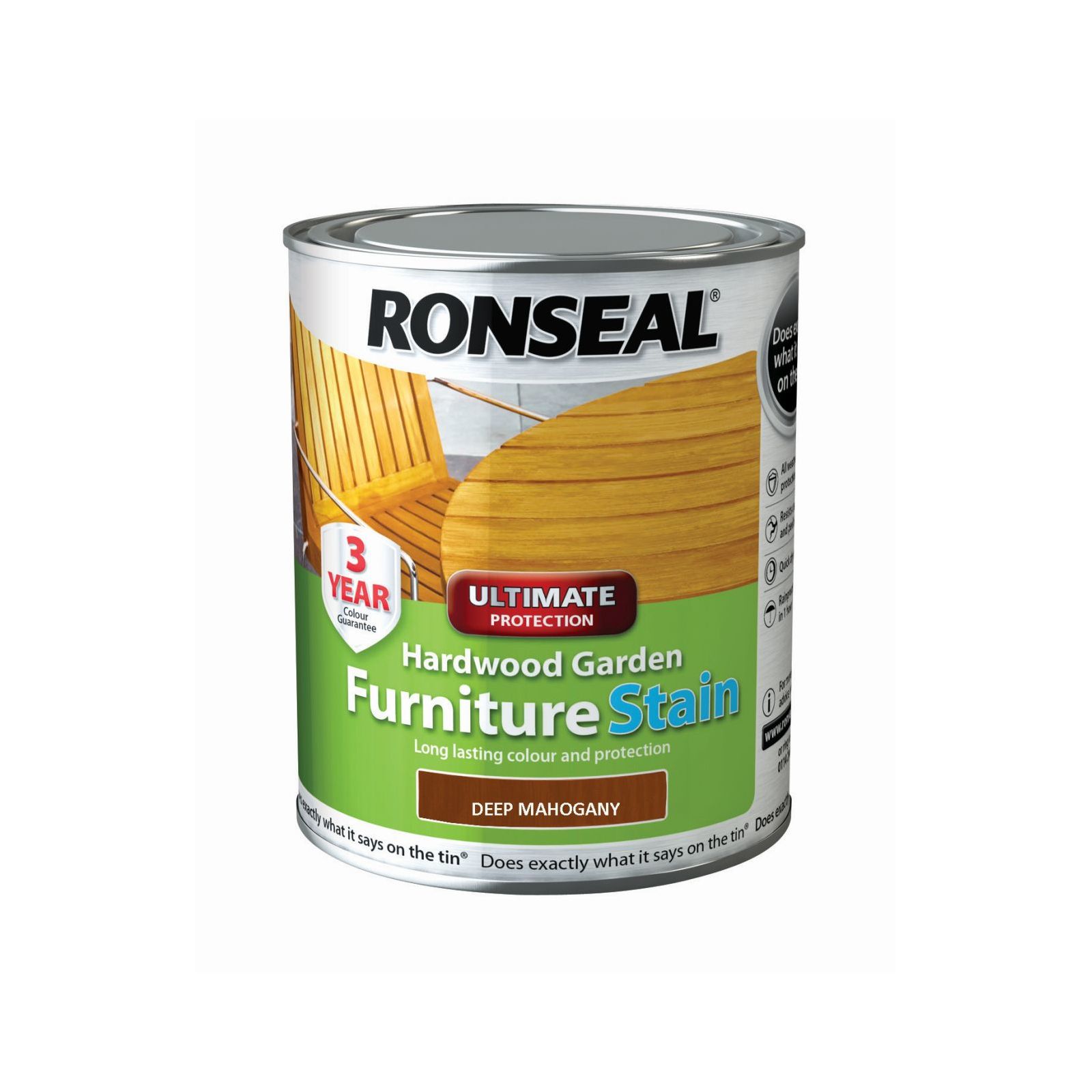 Ronseal Hardwood Deep mahogany Furniture Wood stain, 750ml