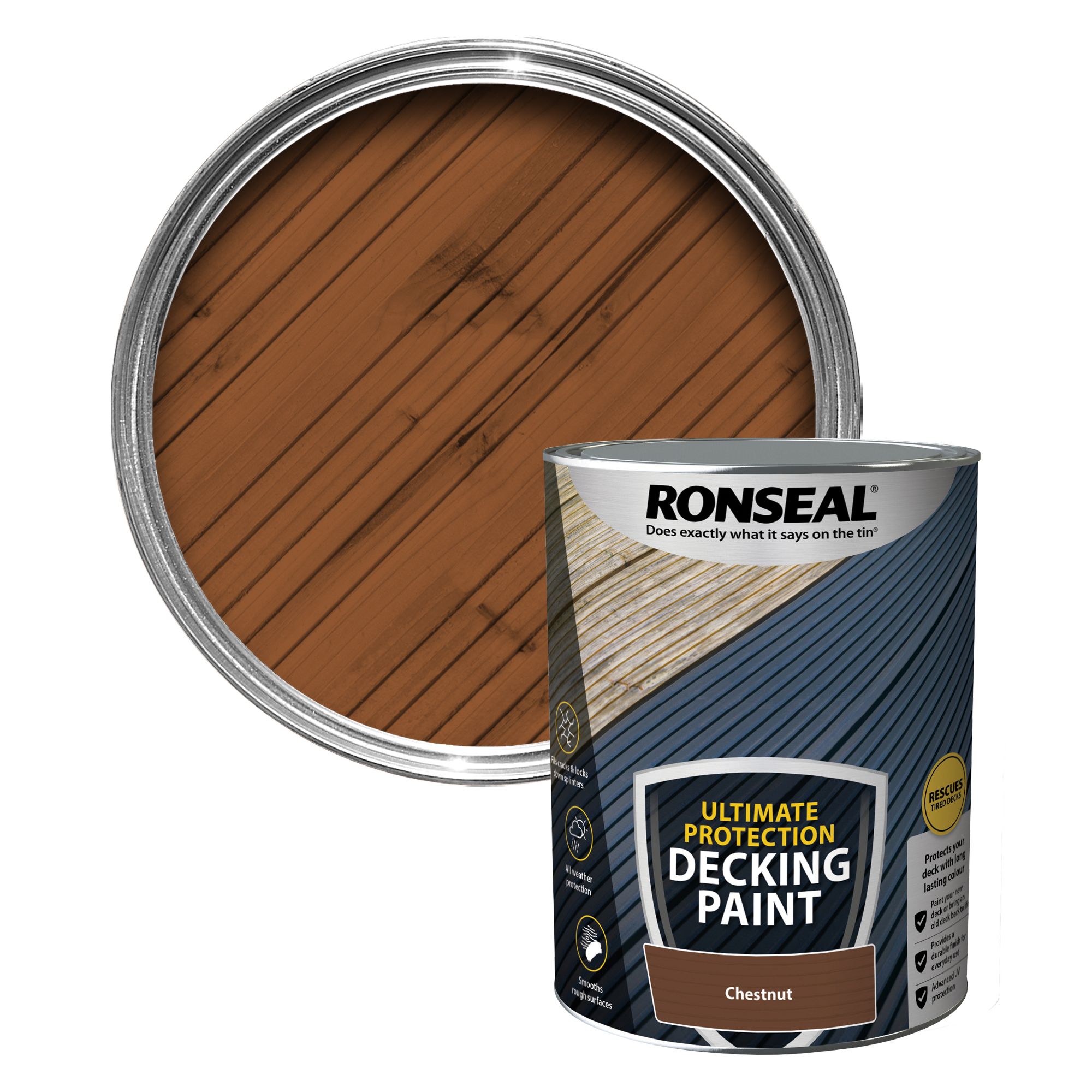 Ronseal Matt chestnut Decking paint, 5L