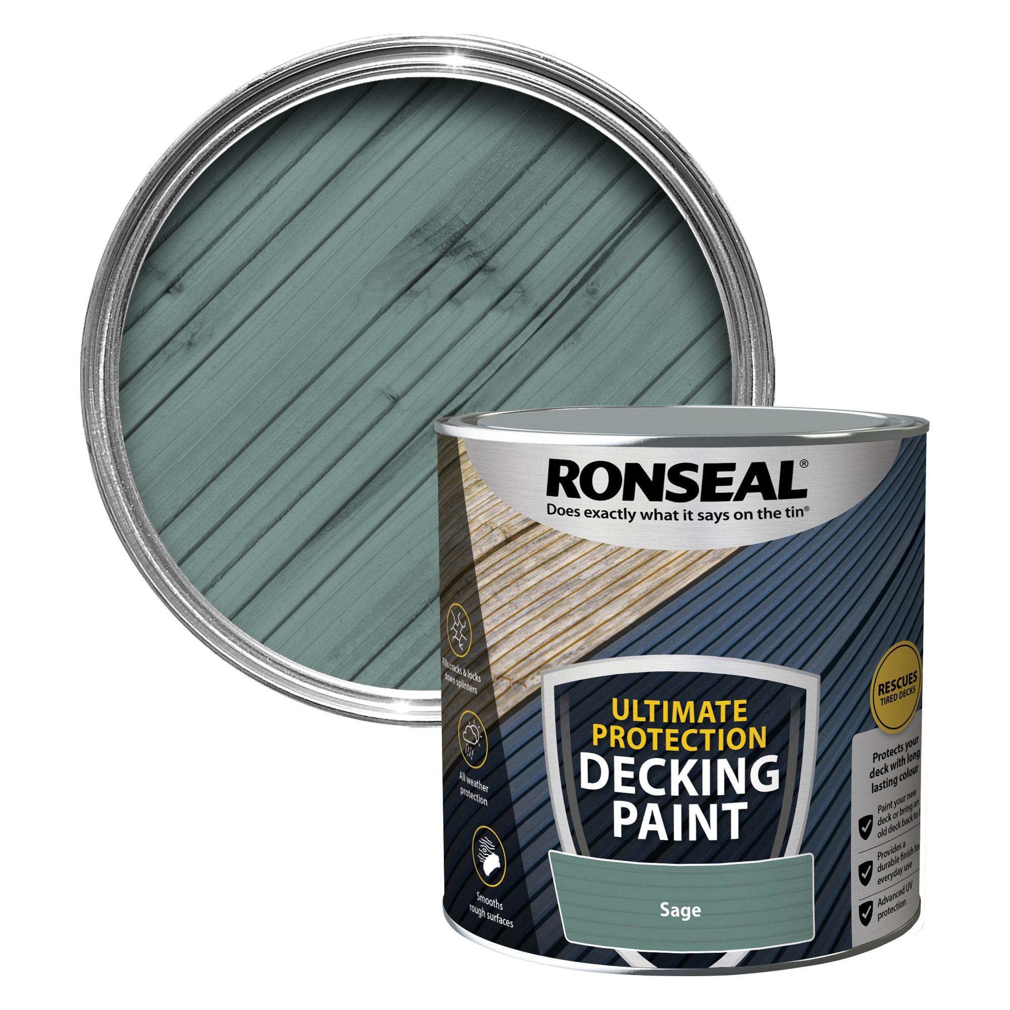 Ronseal Matt sage Decking paint, 2.5L