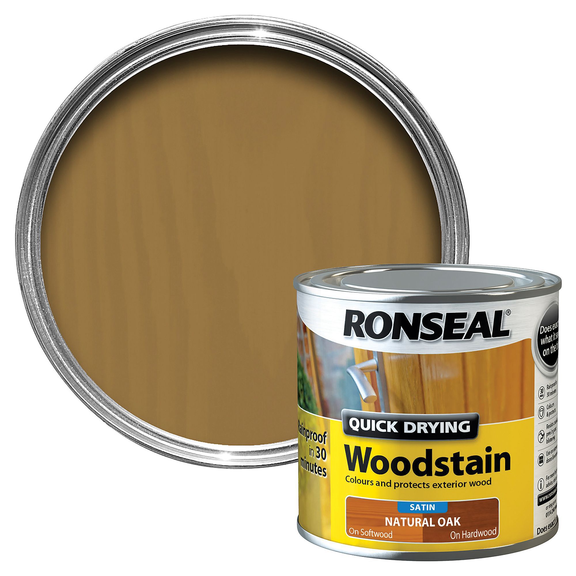 Ronseal Natural Oak Satin Wood Stain 0 25l Tradepoint