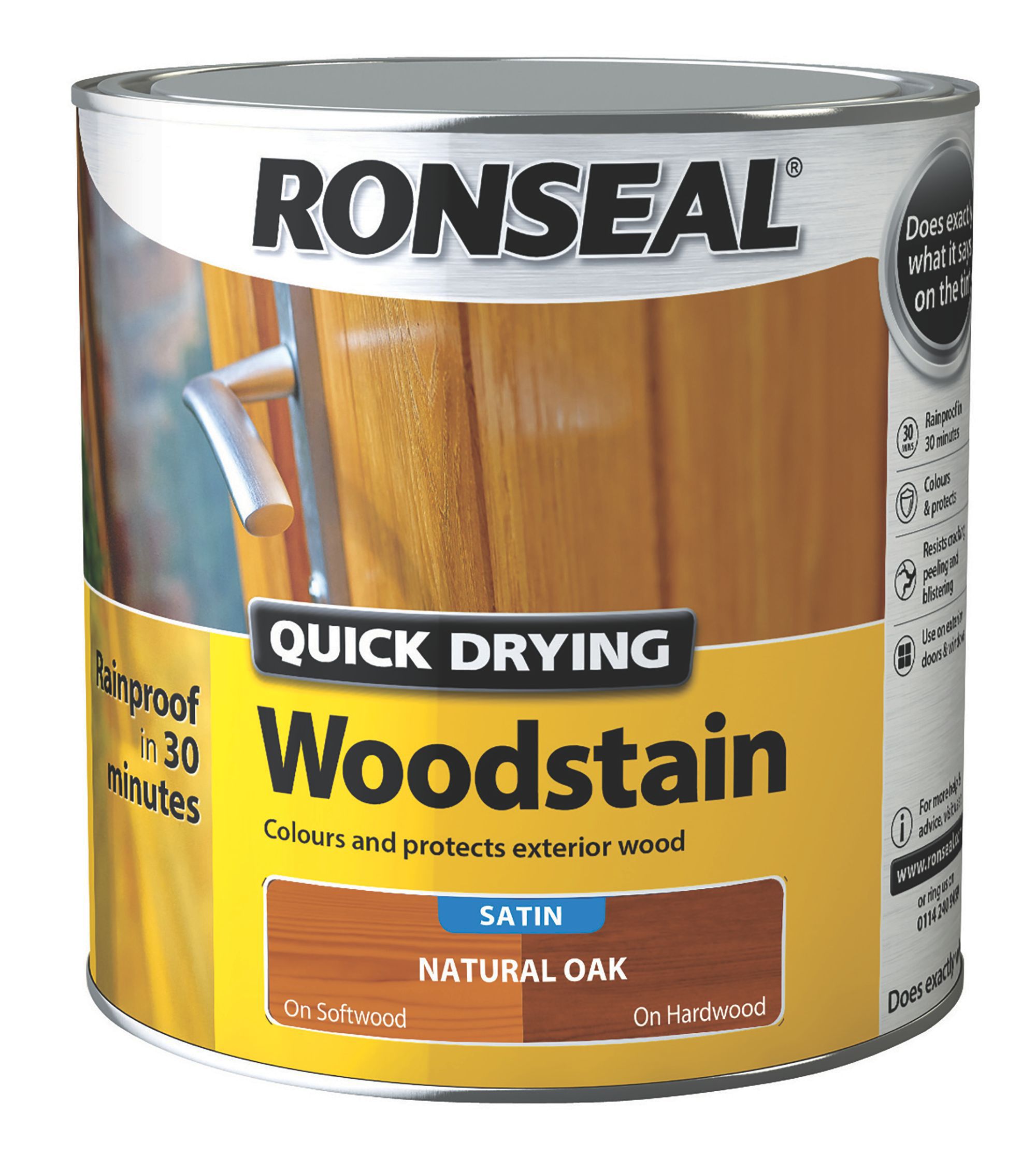 Ronseal Natural oak Satin Wood stain, 2.5L