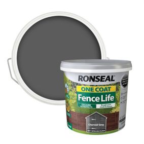Ronseal One Coat Fence Life Charcoal grey Matt Exterior Wood paint, 5L