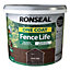 Ronseal One Coat Fence Life Dark oak Matt Exterior Wood paint, 9L