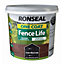 Ronseal One Coat Fence Life Tudor black oak Matt Exterior Wood paint, 5L