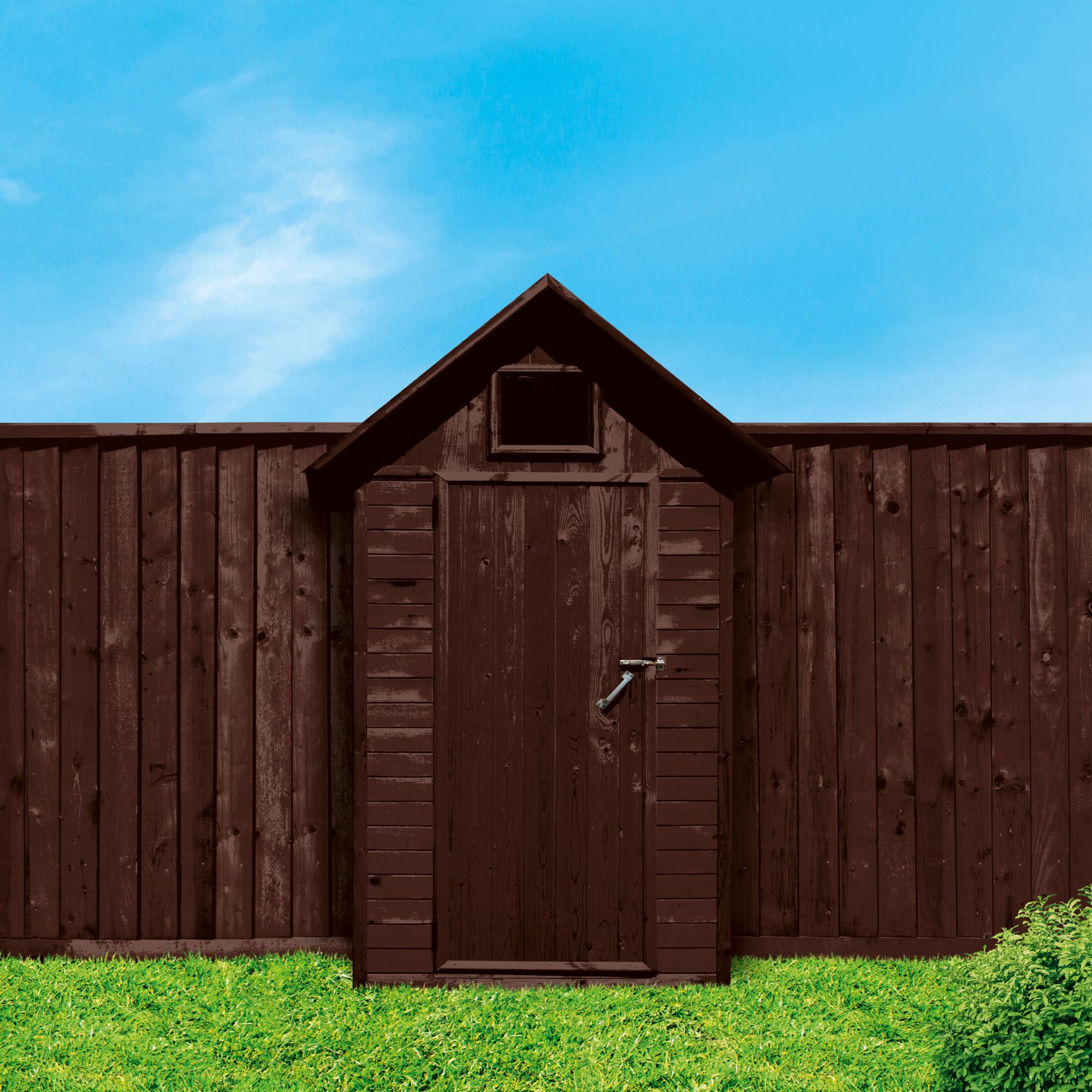 Ronseal One Coat Refill Dark Oak Matt Exterior Shed & fence Protector Wood paint, 950ml Pouch