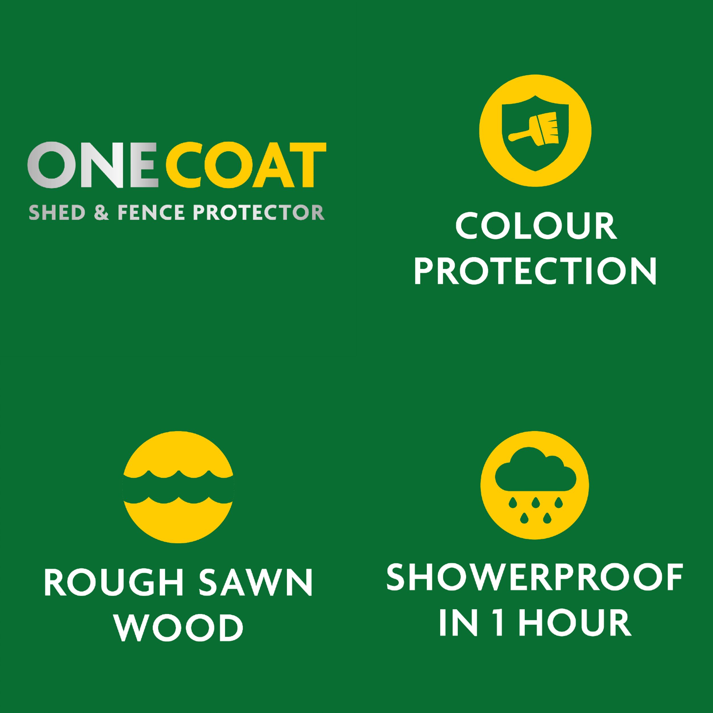 Ronseal One Coat Refill Forest Green Matt Exterior Shed & fence Protector Wood paint, 950ml Pouch