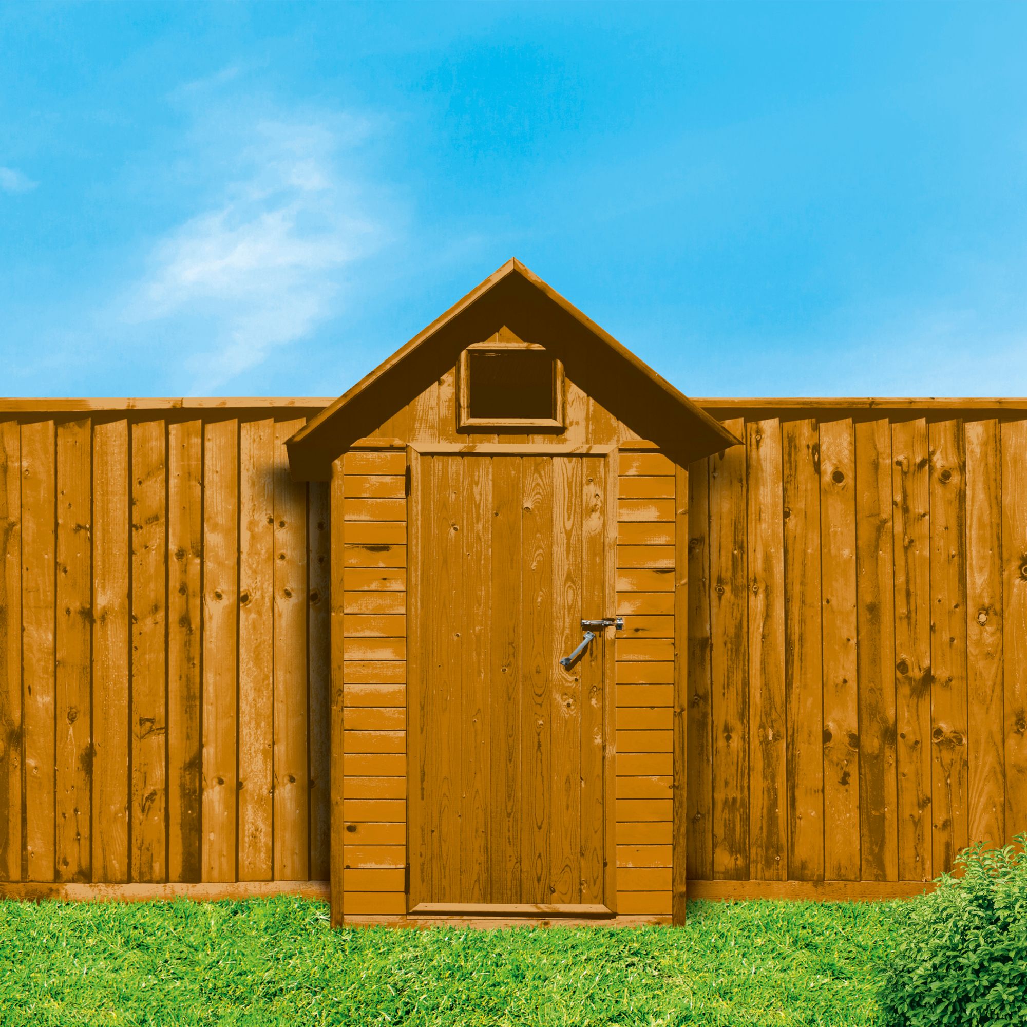 Ronseal One Coat Refill Harvest Gold Matt Exterior Shed & fence Protector Wood paint, 950ml Pouch
