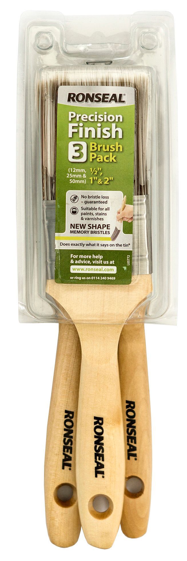 Product image for Ronseal Precision Finish Brush Pack Of 3