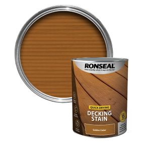 Ronseal Quick-drying Golden cedar Matt Decking Wood stain, 5L
