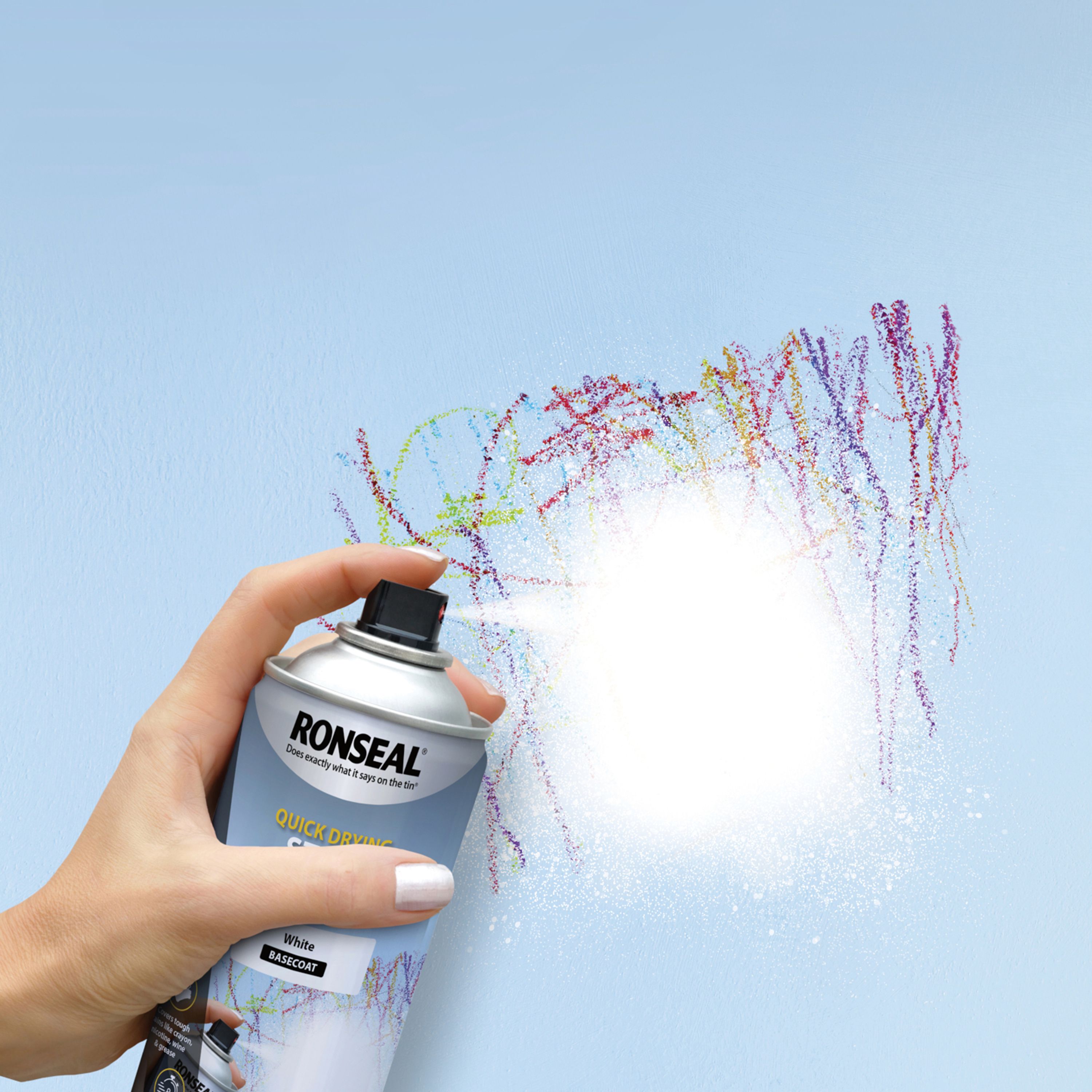 Ronseal Stain Block White Matt Wall & ceiling Protector Spray paint, 400ml