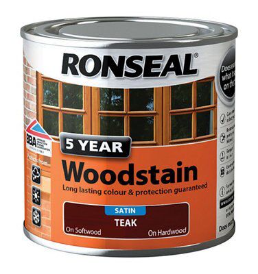 Ronseal Teak High satin sheen Wood stain, 250ml