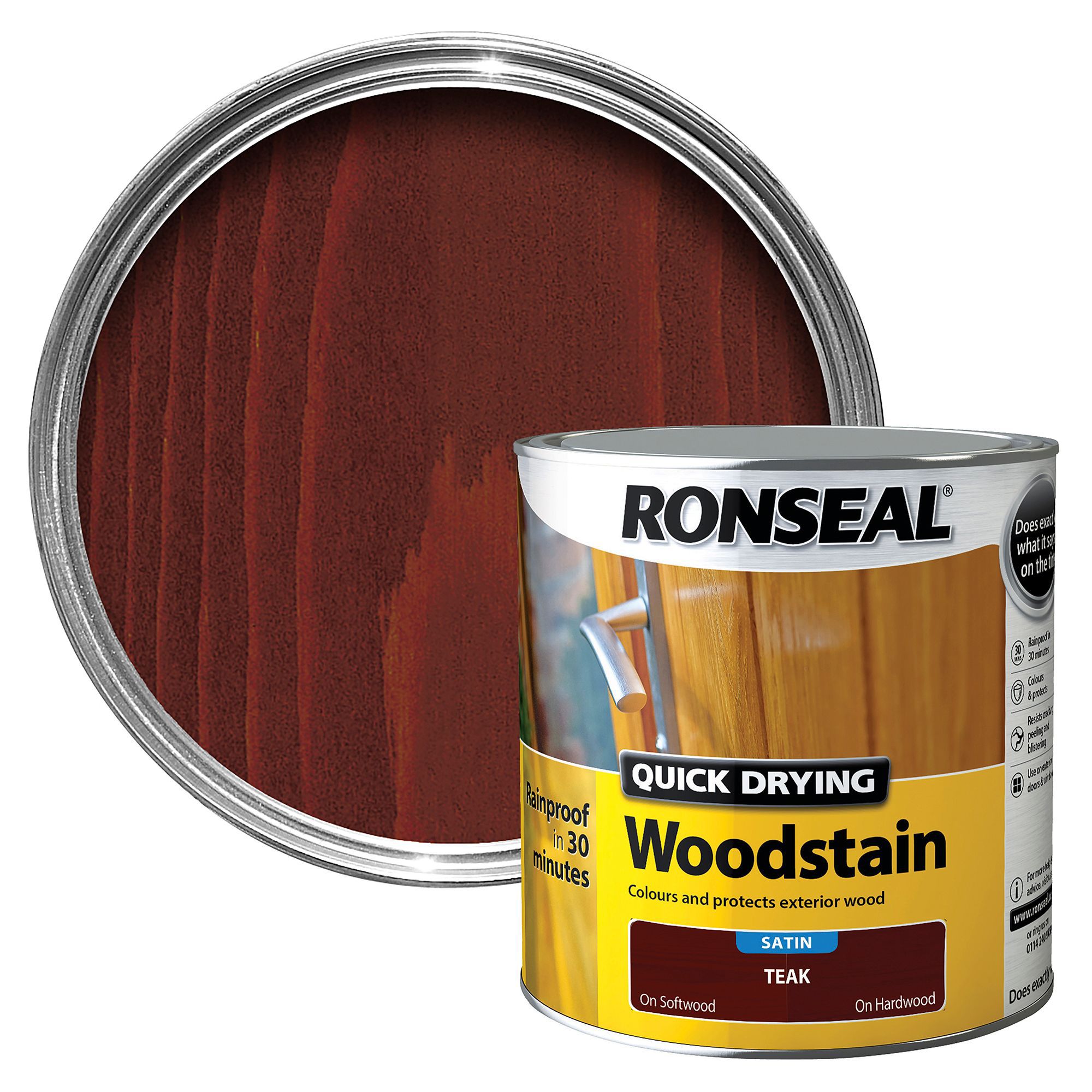 Ronseal Teak Satin Wood stain, 2.5L