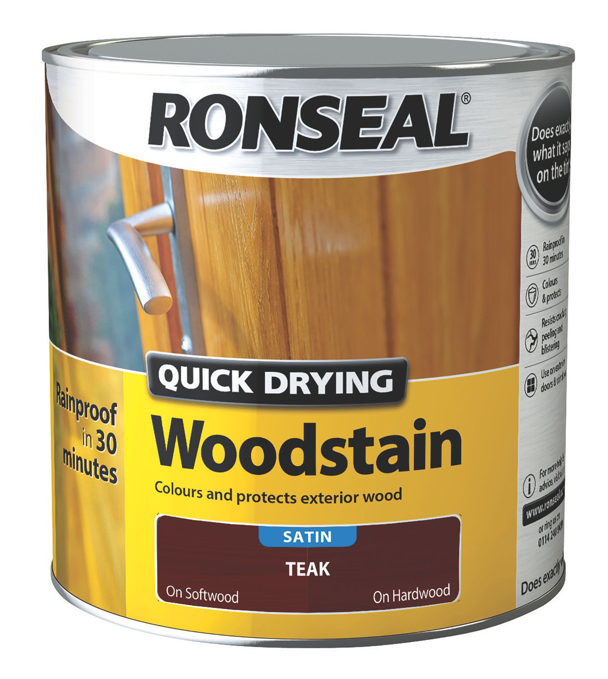 Ronseal Teak Satin Wood stain, 2.5L