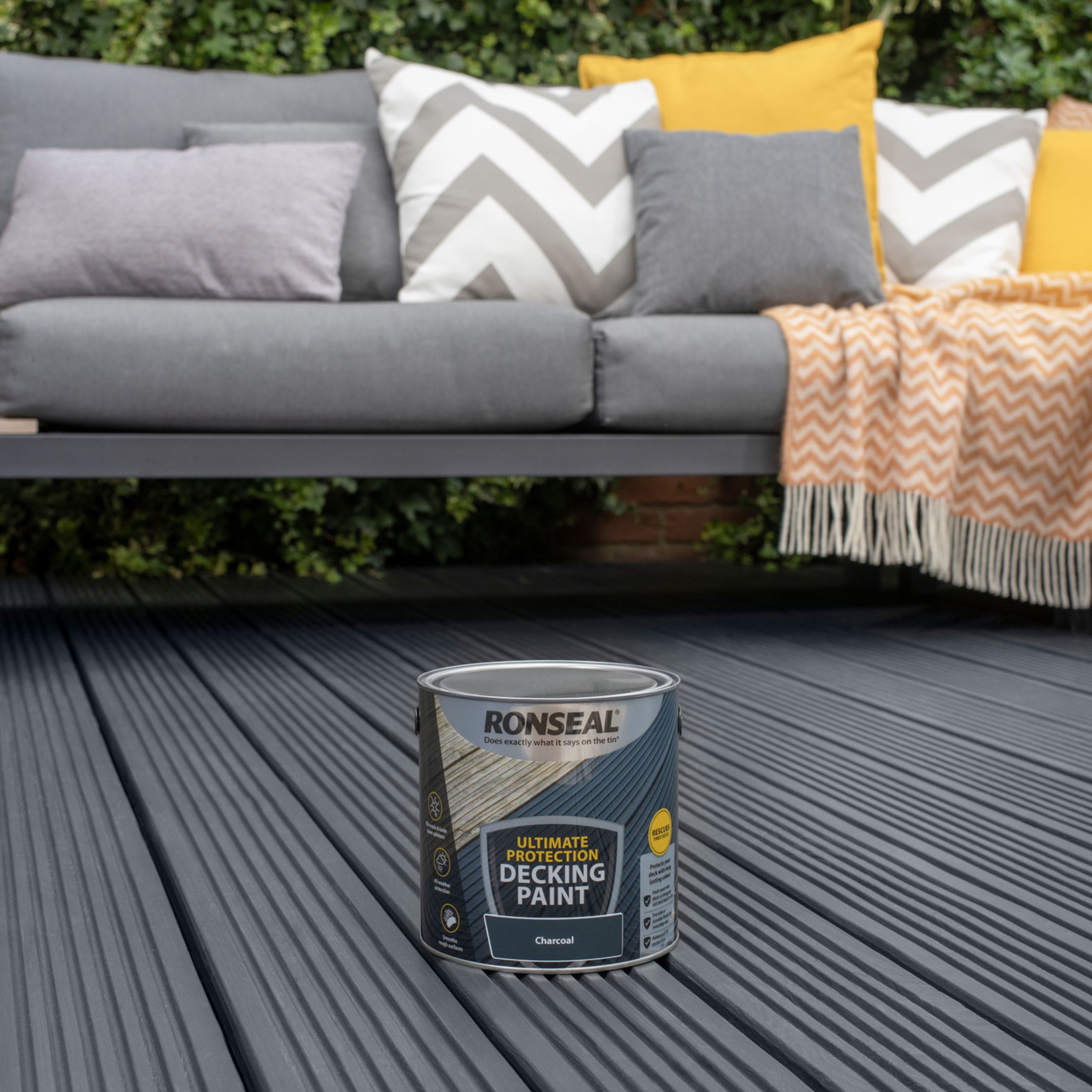 Ronseal Ultimate Protection Matt Charcoal Decking paint, 2.5L