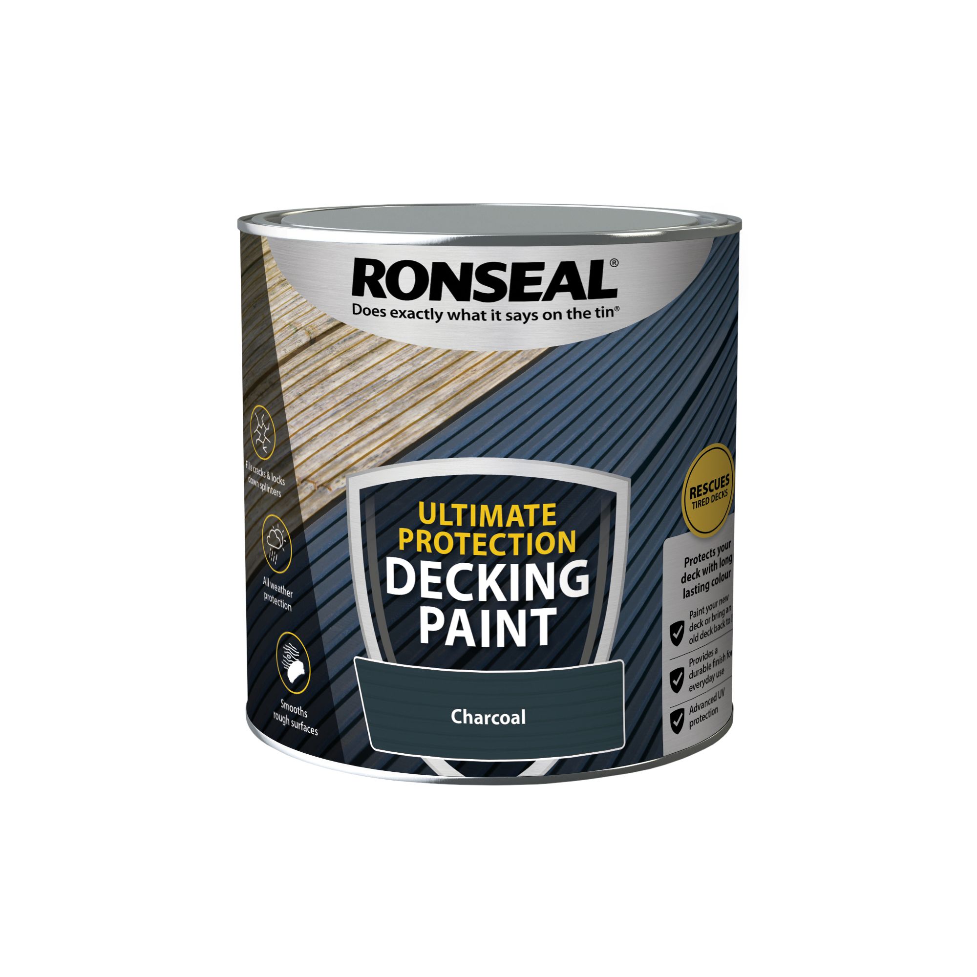 Ronseal Ultimate Protection Matt Charcoal Decking paint, 2.5L