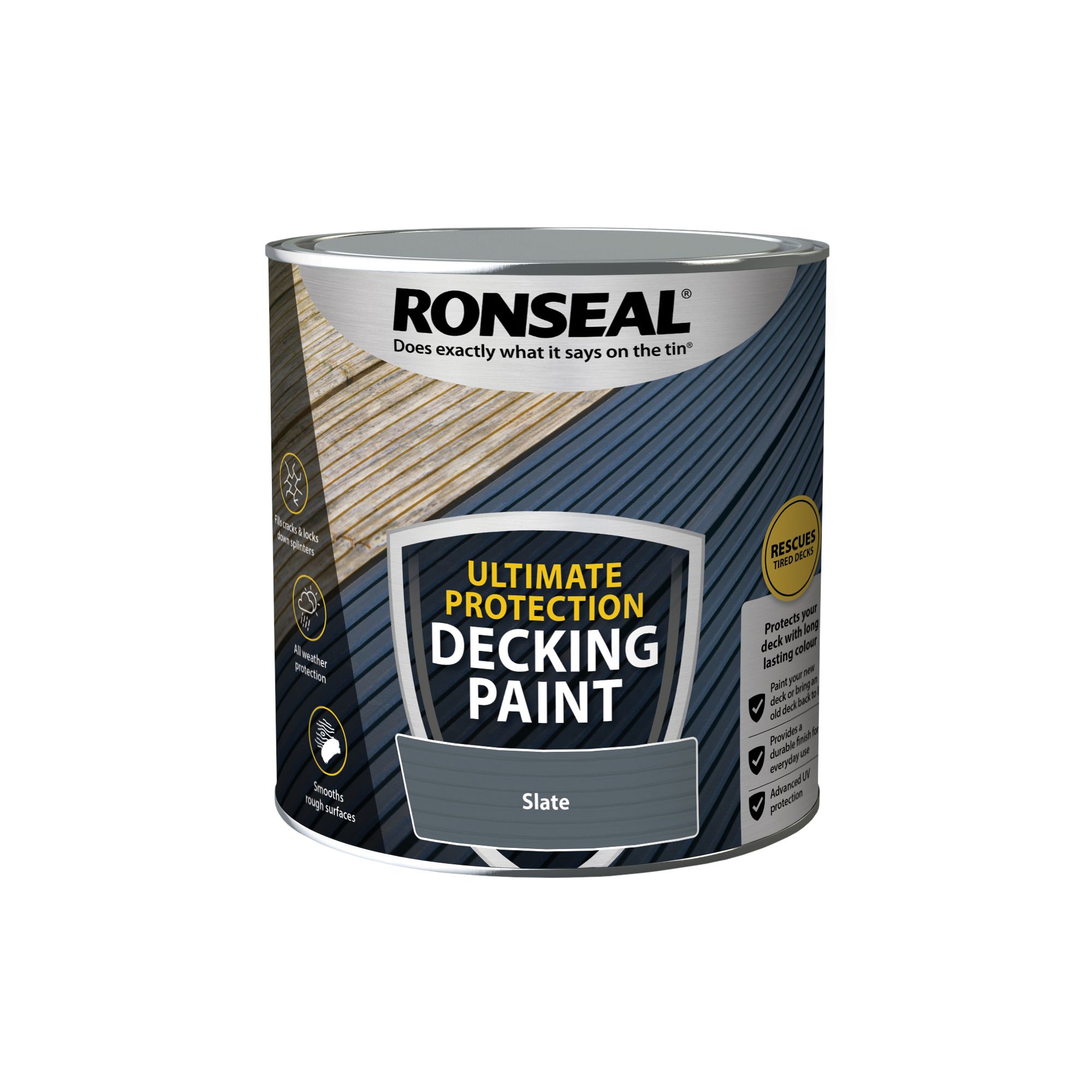 Ronseal Ultimate Protection Matt Slate Decking paint, 2.5L
