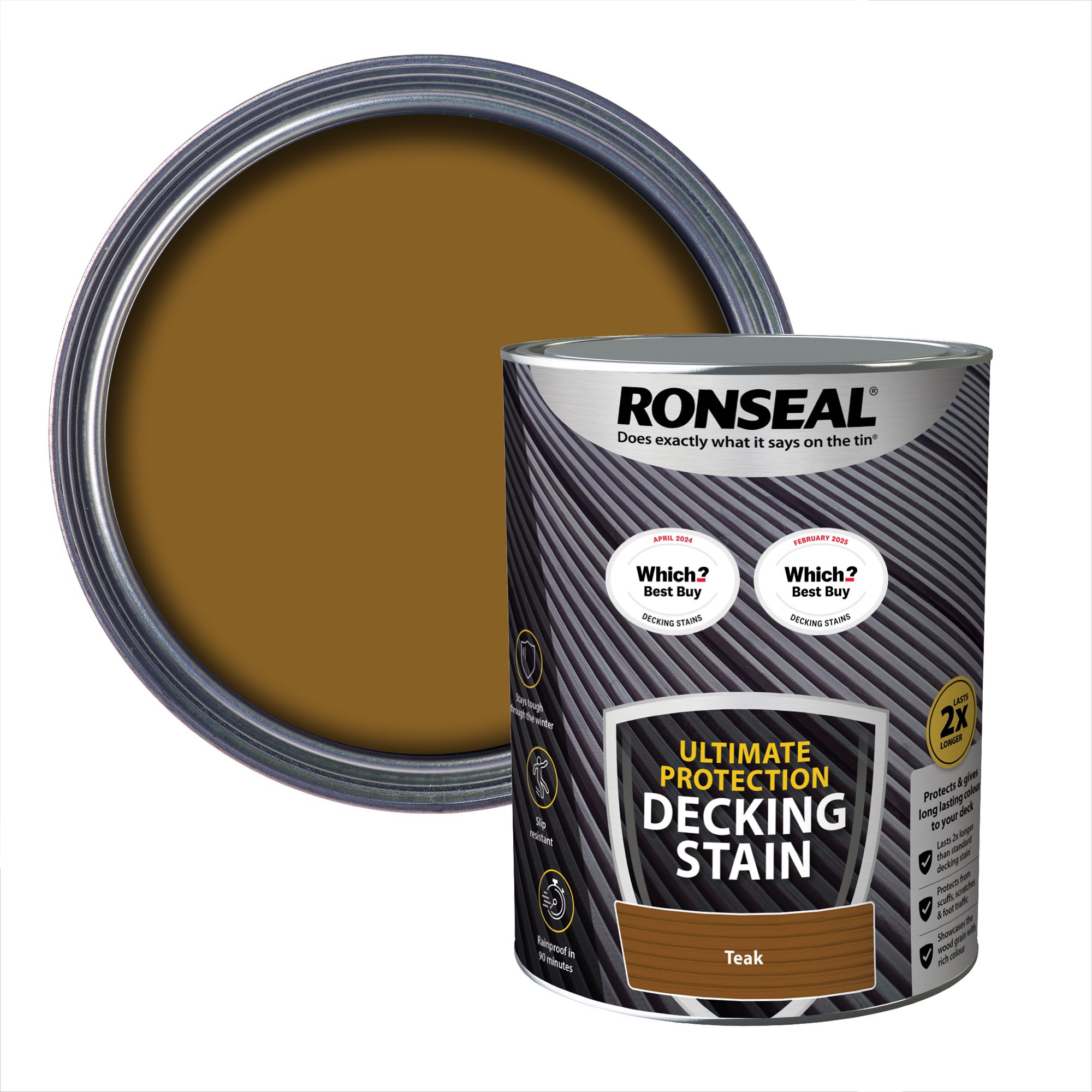 Ronseal Ultimate Protection Rich Teak Matt Decking Wood Stain 5l Tradepoint