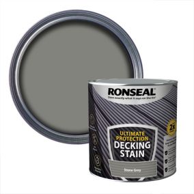 Ronseal Ultimate protection Stone grey Matt Decking Wood stain, 2.5L