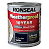 Ronseal Weatherproof 10 year Windsor blue Satinwood Exterior Wood paint, 750ml