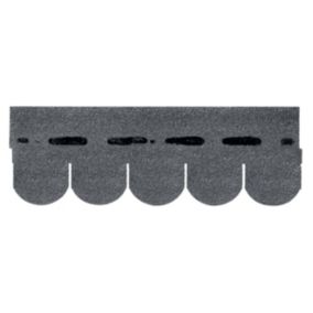 Roof Pro Round Grey Roof shingle (L)1m (W)340mm, Pack of 16