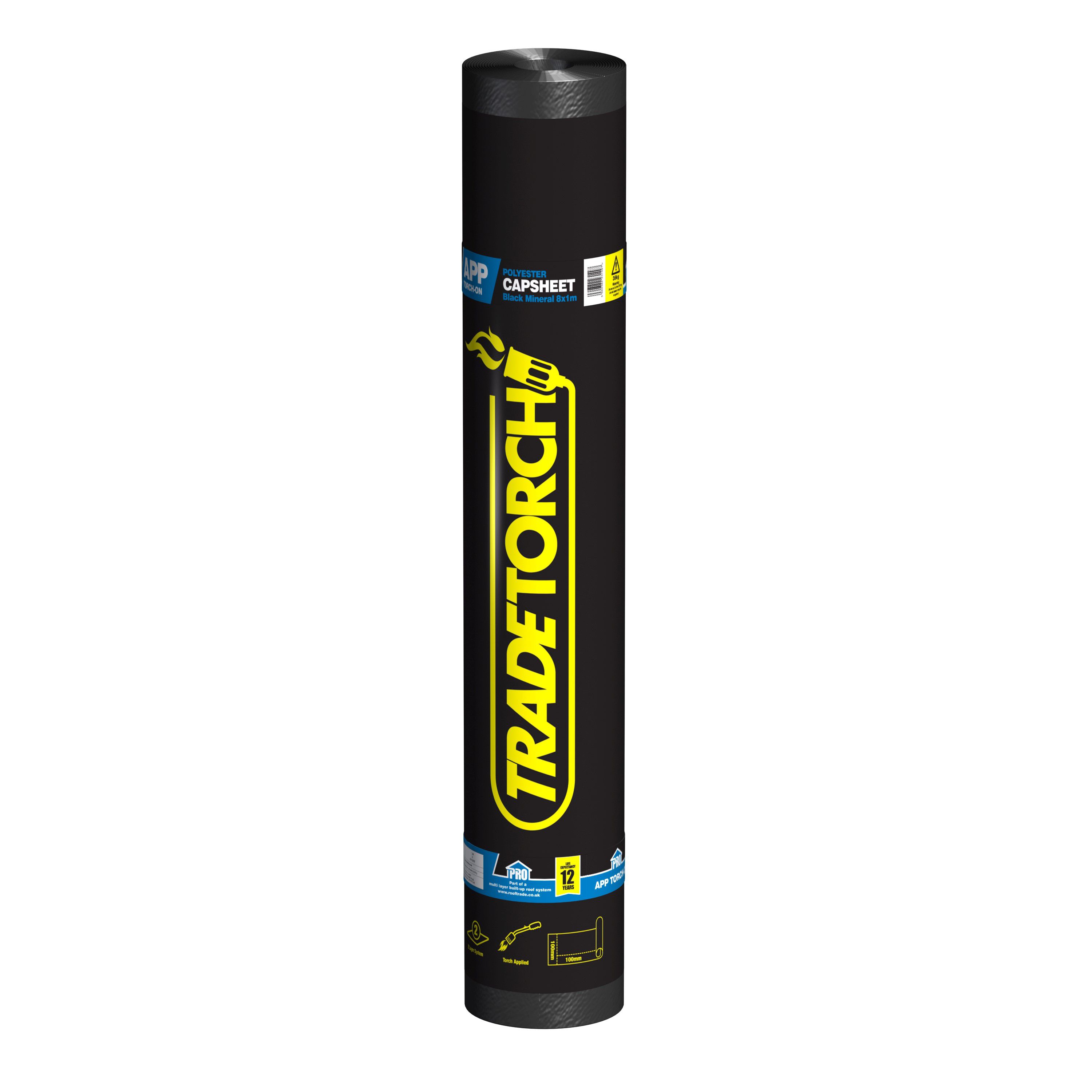 Roof Pro Torch on Grey Roofing felt cap sheet, (L)8m (W)1m