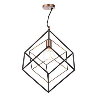 Black cube store ceiling light