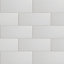 Rosa White Gloss Plain Ceramic Tile, Pack of 14, (L)500mm (W)200mm