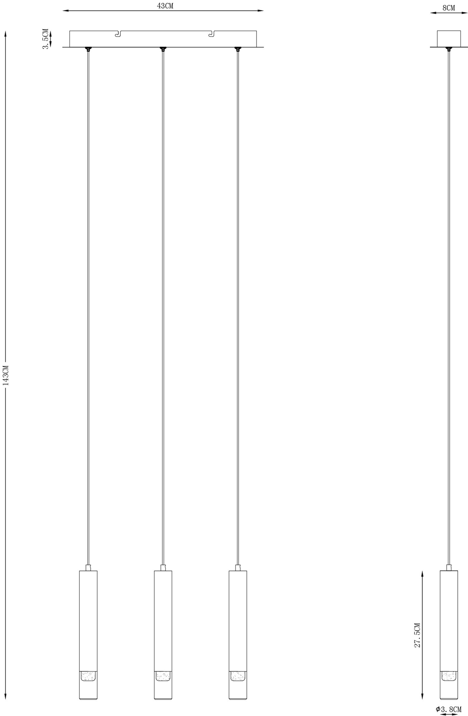 Rossak Chrome effect 3 Lamp Pendant ceiling light, (Dia)430mm