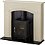 Rotherham Black Textured stone effect Electric Stove suite
