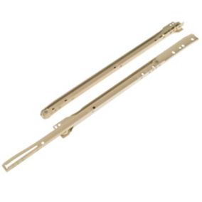 Rothley Almond Self close Bottom-fixed Steel Drawer runner (L)450mm, Pack of 2