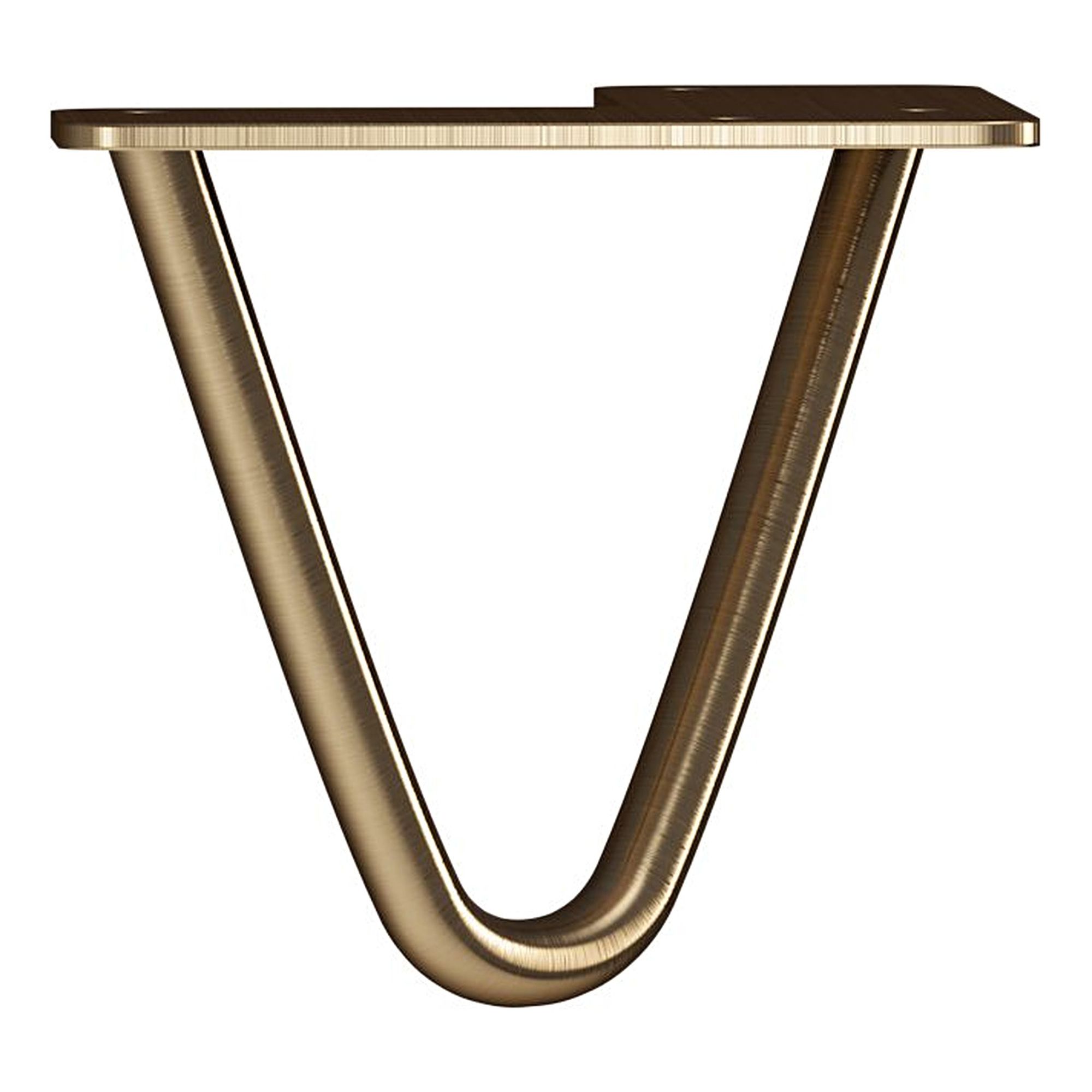 Rothley Antique brass effect Hairpin Furniture leg (H)100mm