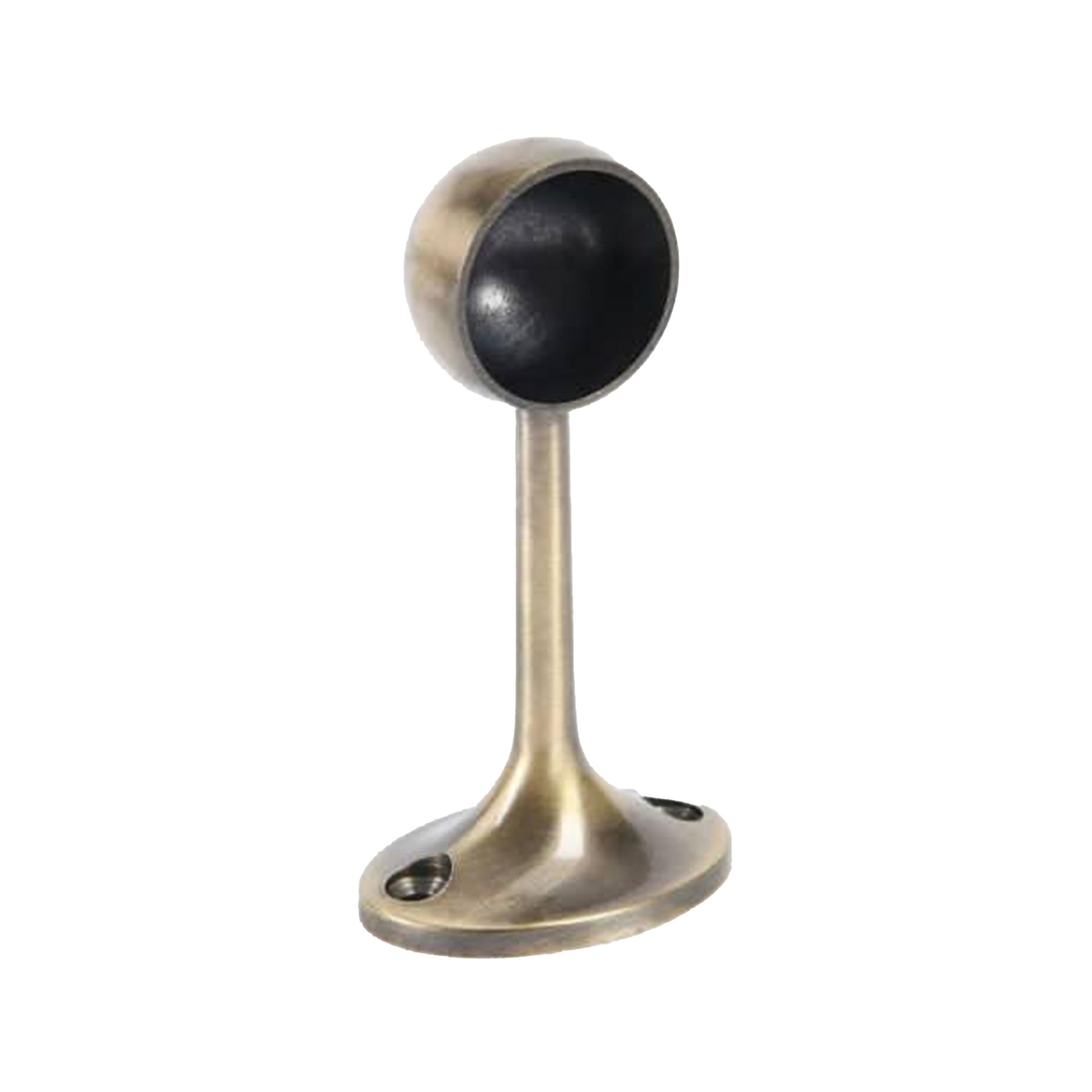 Rothley Antique brass effect Zinc alloy Rail end bracket (Dia)25mm