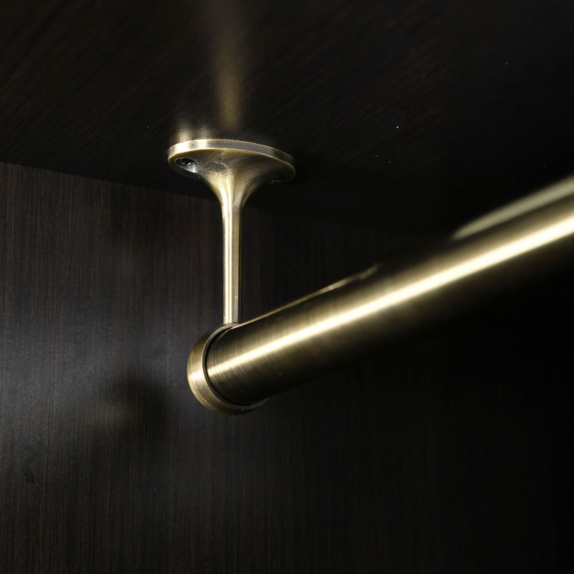 Rothley Antique brass effect Zinc alloy Rail end bracket (Dia)25mm