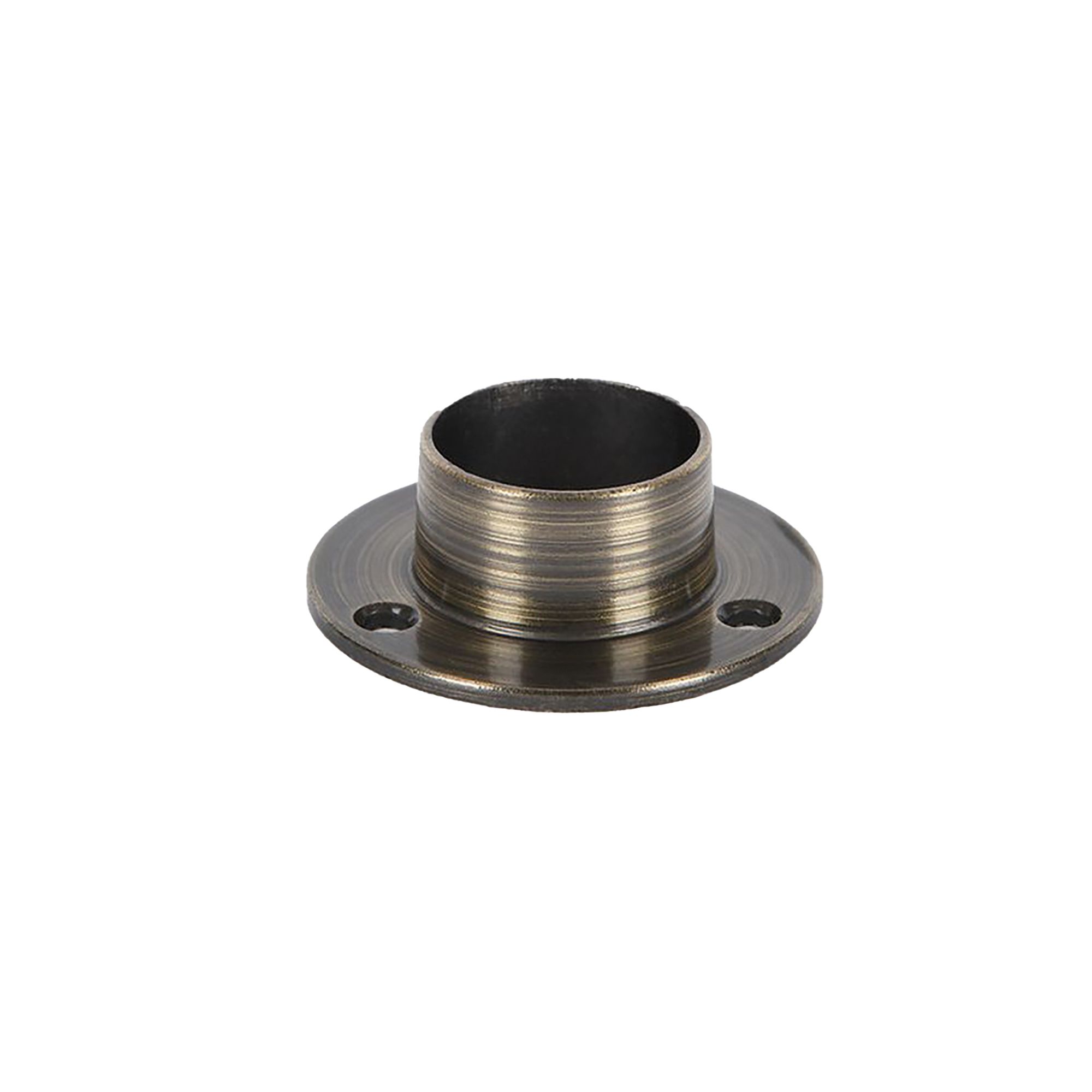 Rothley Antique brass effect Zinc alloy Rail end socket (Dia)25mm