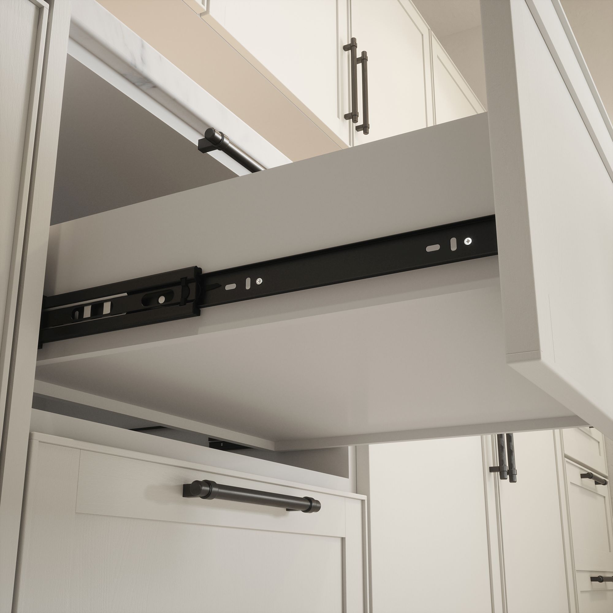 Rothley Black Ball bearing Side-fixed Drawer runner (L)455mm, Pair