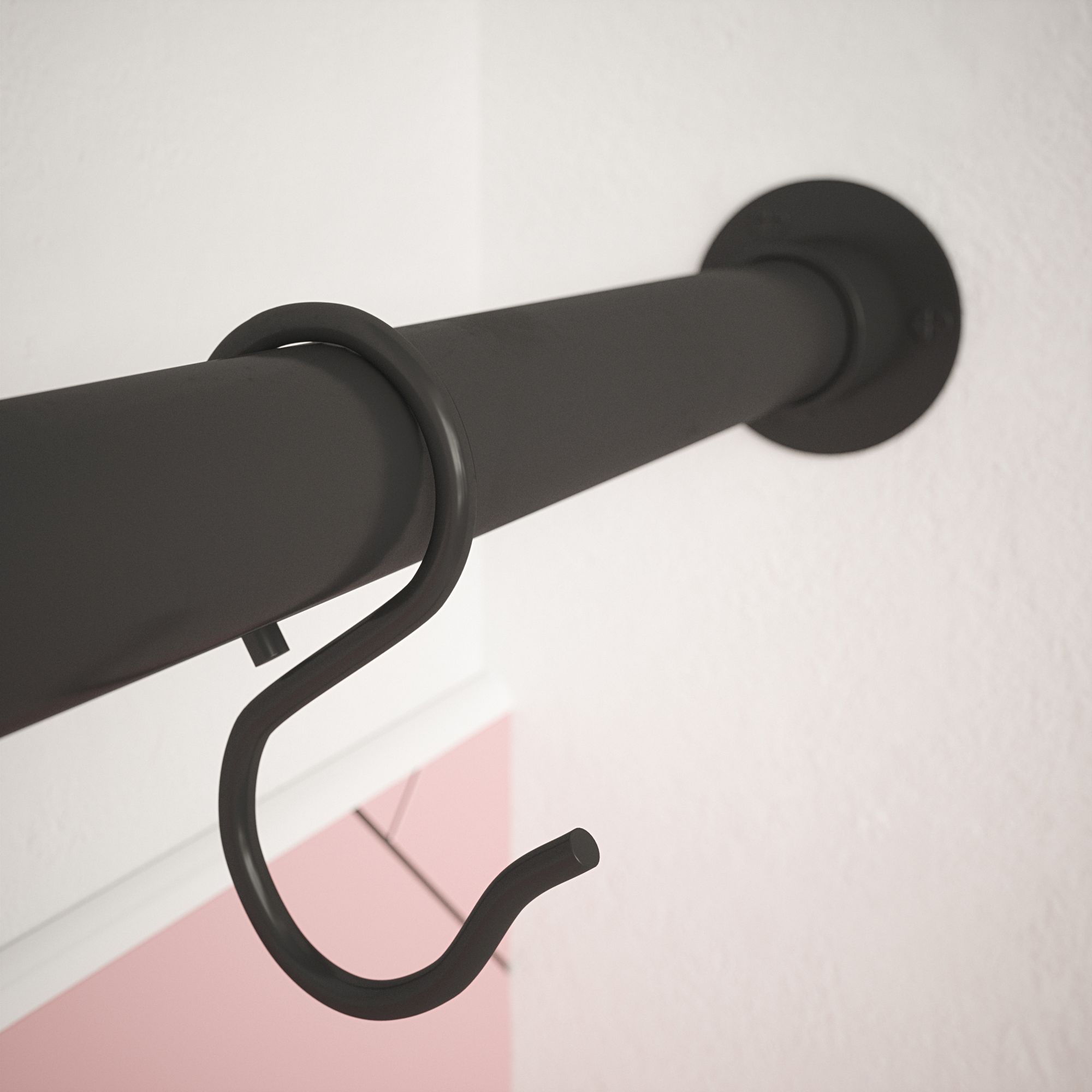 Rothley Black Steel Sliding s-hook (H)74mm, Pack of 4