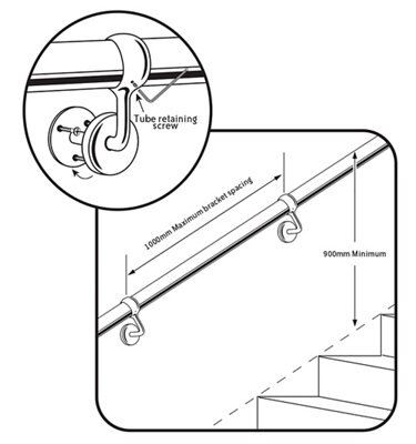 Rothley Brushed Handrail bracket (W)40mm