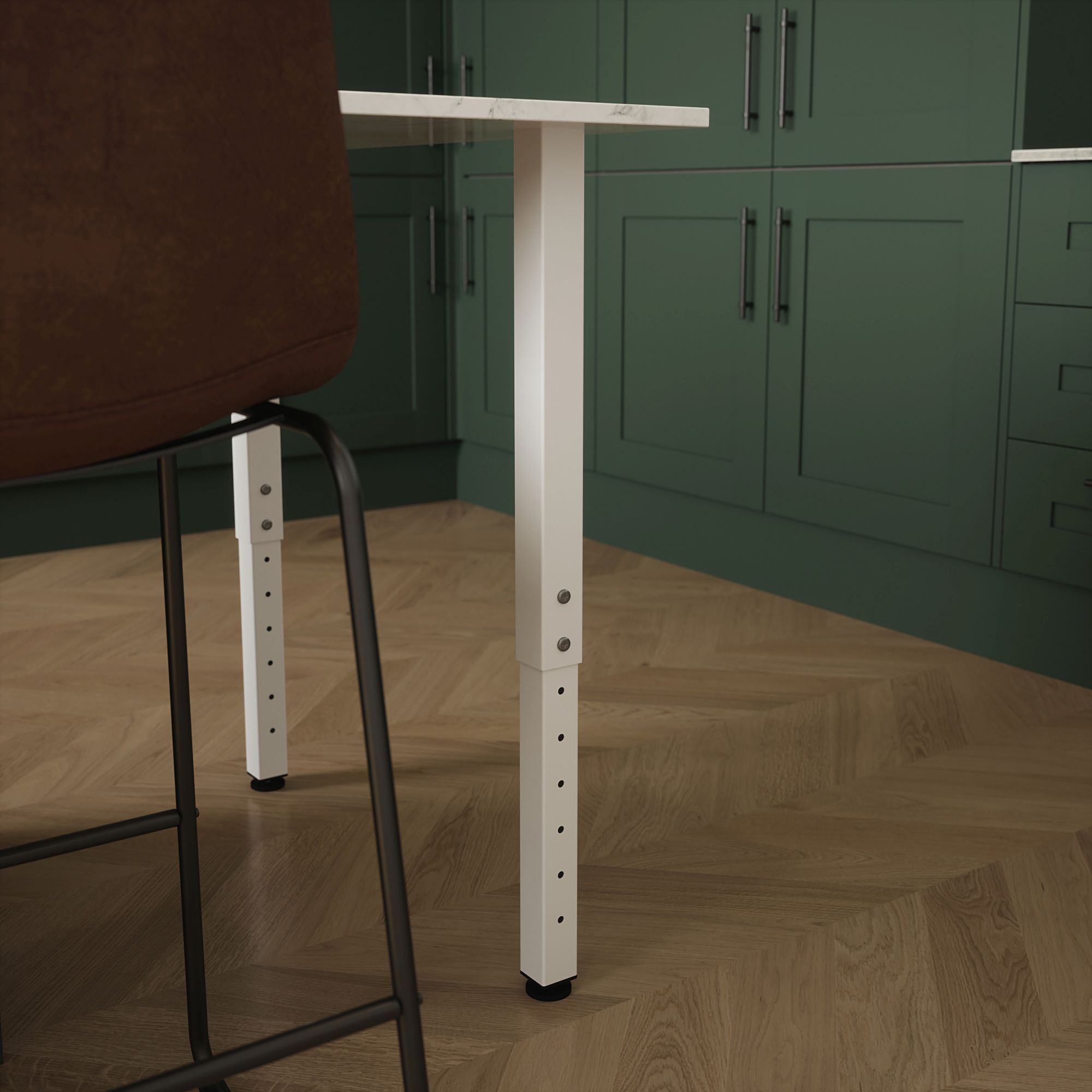 Rothley Matt White Straight Table leg (H)1000mm (Dia)50mm