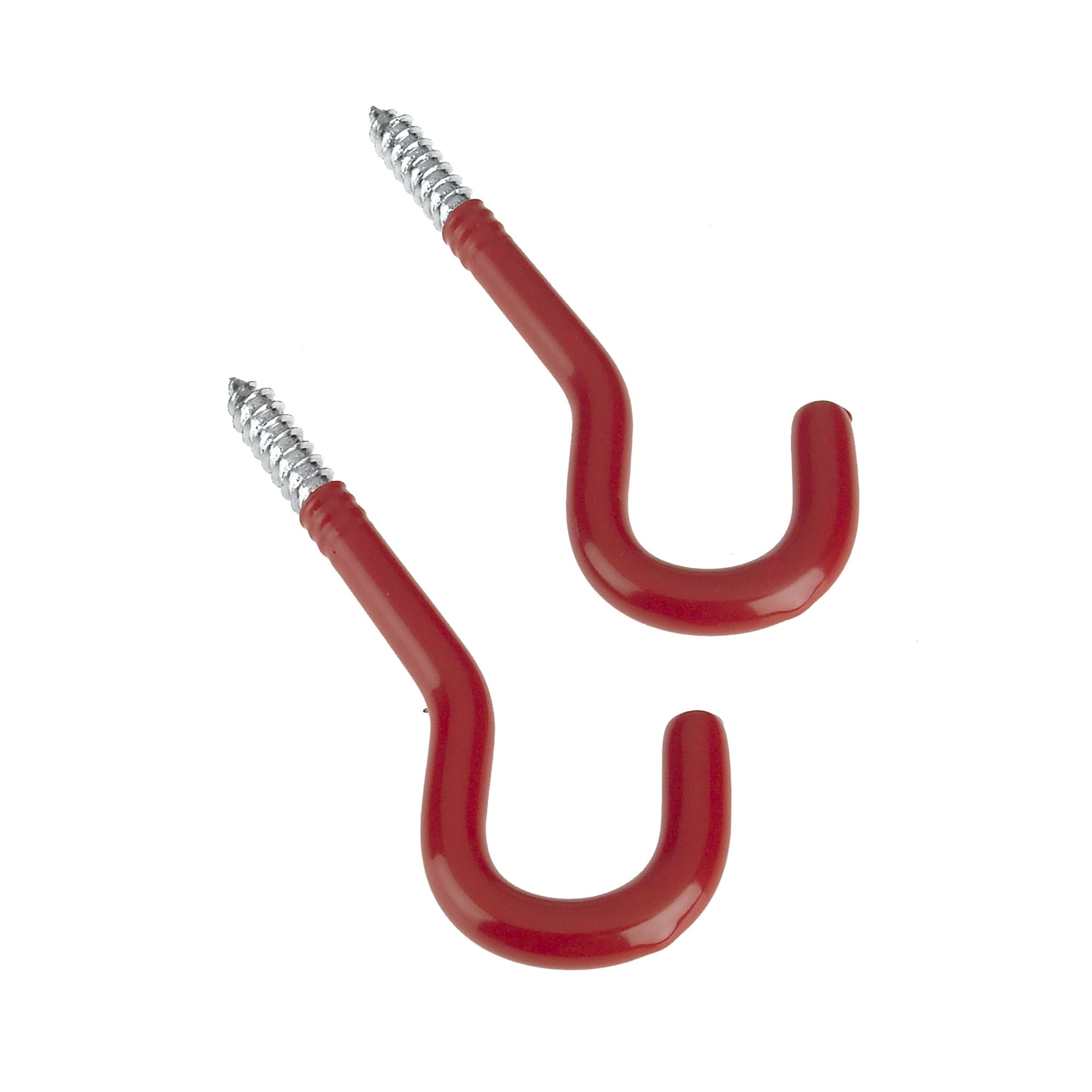 Rothley Multipurpose Red Steel Storage hook, Pack of 2