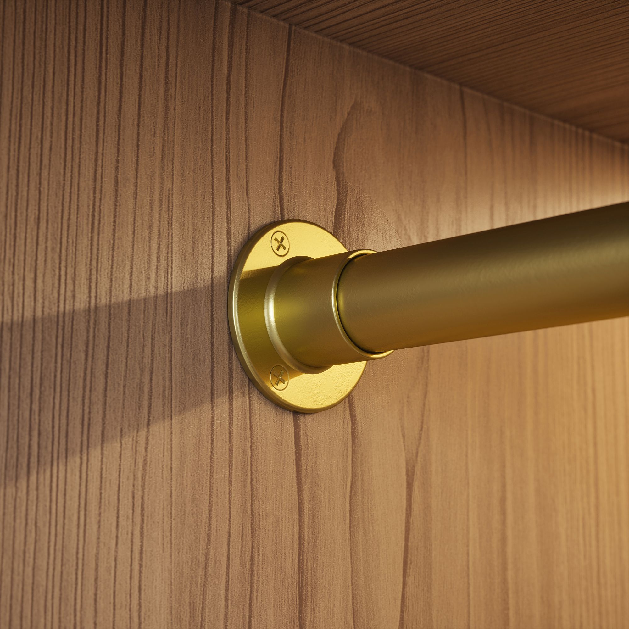 Rothley Satin Brass effect Zinc alloy Rail end socket (Dia)25mm