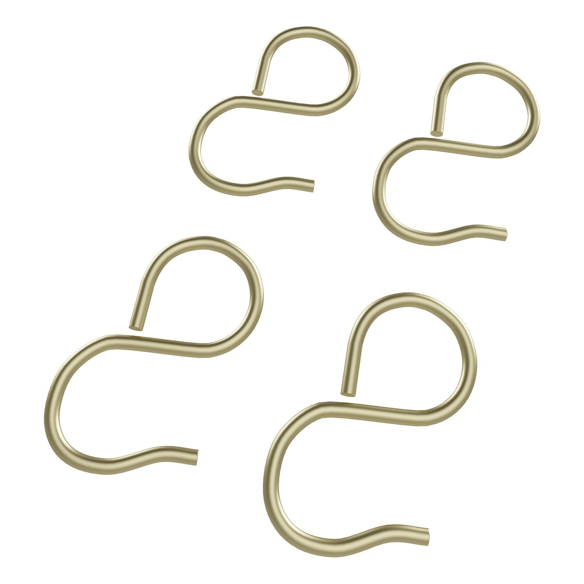 Rothley Satin Brass Steel Sliding s-hook (H)74mm, Pack of 4