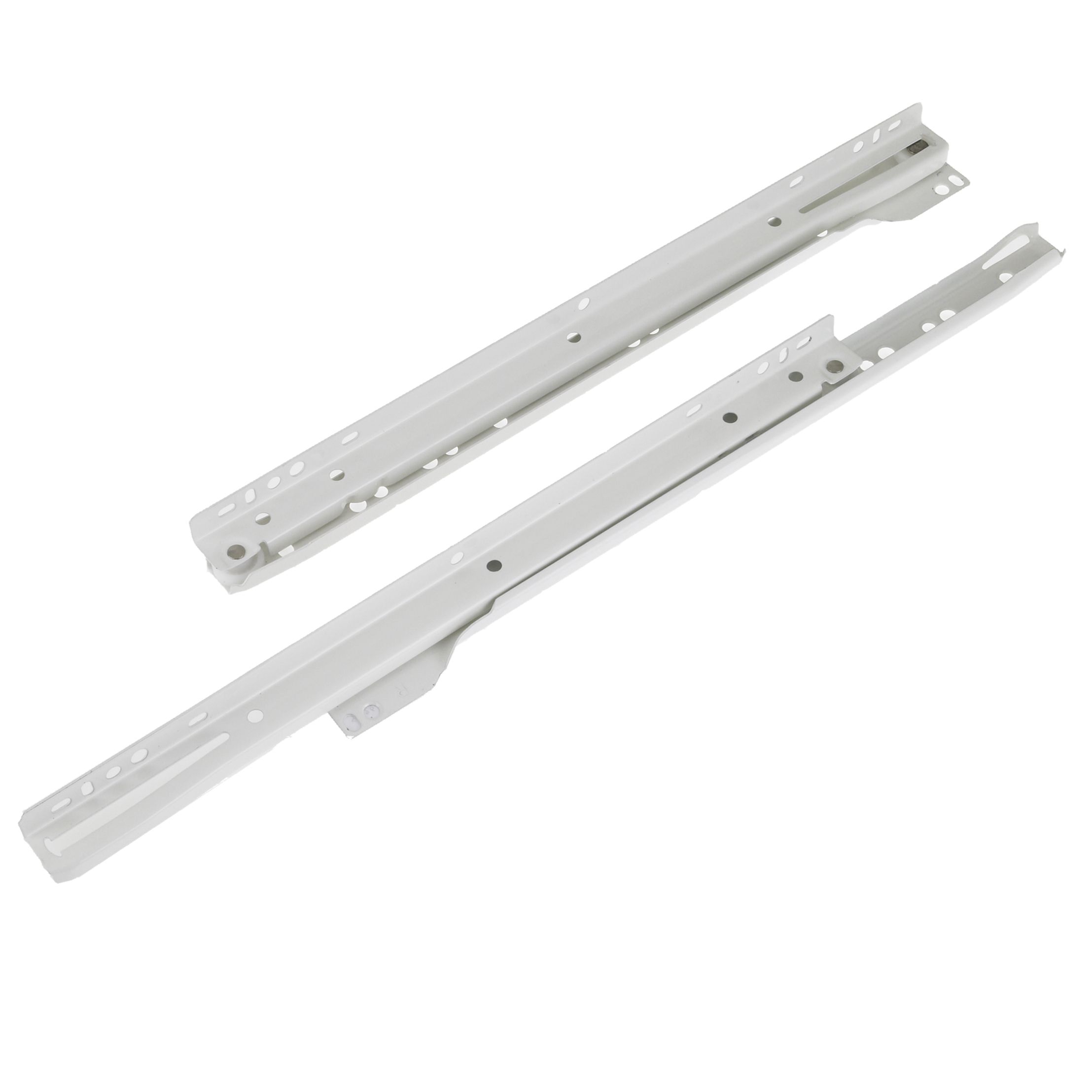 Rothley White Self close Bottom-fixed Steel Drawer runner (L)500mm, Pack of 2