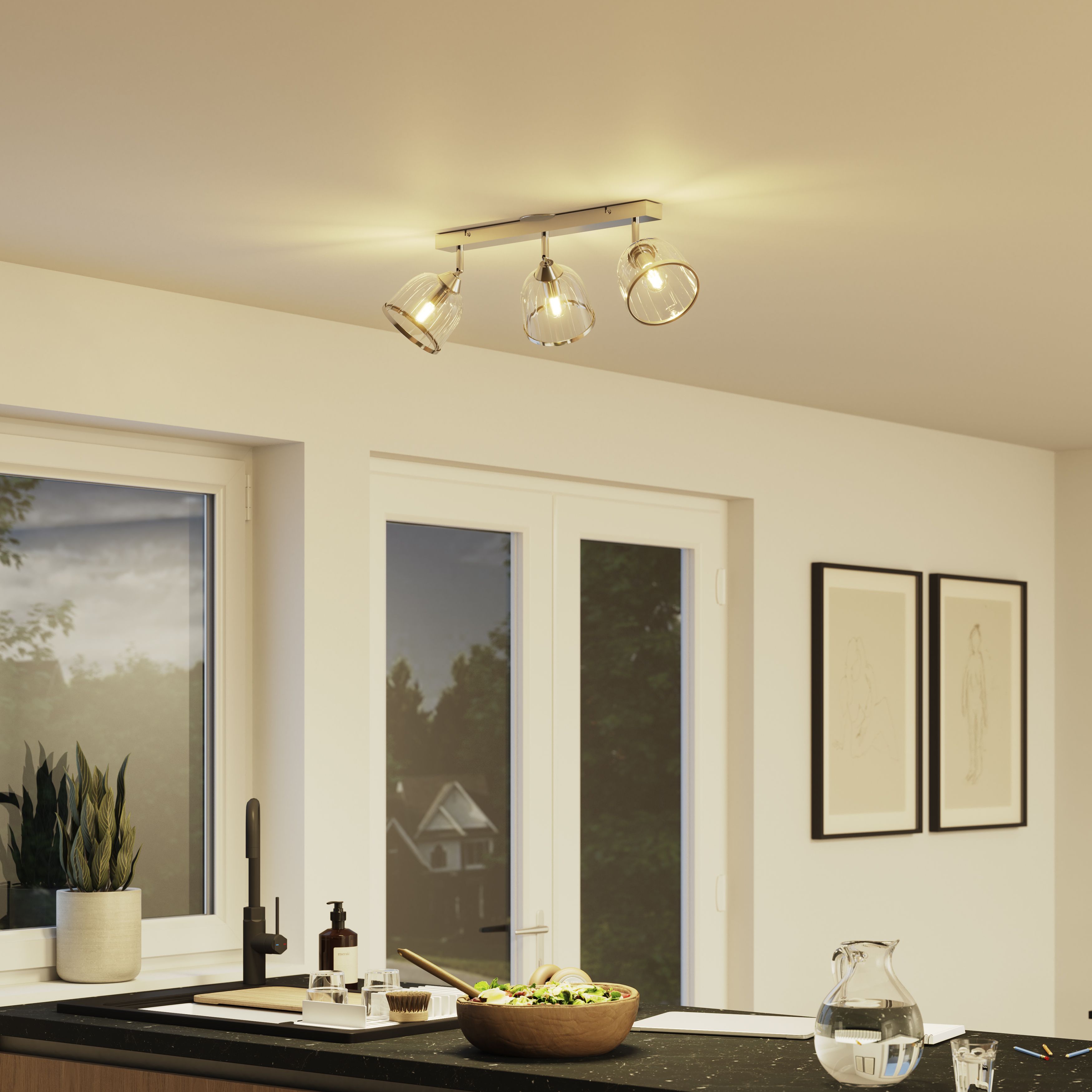 Rothwell Bar Chrome effect 3 Light Spotlight