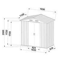 Rough Surface 6x3 Apex Metal Shed